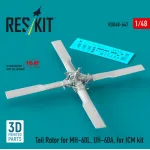 Reskit Rsu48-0647 1/48 Tail Rotor For Mh-60l Uh-60a For Icm Kit 3d Printed