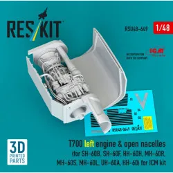 Reskit Rsu48-0649 1/48 T700 Left Engine Open Nacelles For Sh-60b Sh-60f Hh-60h Mh-60r Mh-60s Mh-60l Uh-60a Hh-60 For Icm Kit 3d Printed
