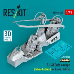 Reskit Rsu48-0663 1/48 F-16i Sufa Cockpit Detailed Edition For Kinetic Gold Kit