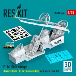 Reskit Rsu48-0664 1/48 F-16i Sufa Cockpit Basic Edition 3d Decals Kinetic Gold