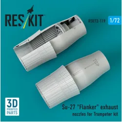 Reskit Rsu72-0119 1/72 Su-27 Flanker Exhaust Nozzles For Trumpeter Kit 3d Printed
