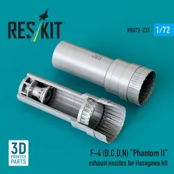 Reskit Rsu72-0231 1/72 F-4 B, C, D, N Phantom Ii Exhaust Nozzles For Hasegawa Kit
