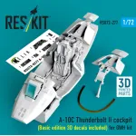 Reskit Rsu72-0277 1/72 A-10c Thunderbolt Ii Cockpit Basic Edition 3d Decals Included For Gwh Kit 3d Printed