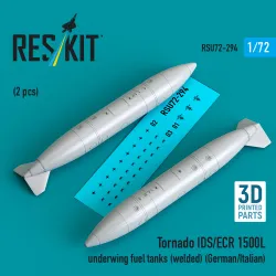 Reskit Rsu72-0272 1/72 Tornado F3/Gr1/Gr4 1500l Underwing Fuel Tanks Riveted Raf/Rsaf