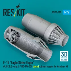 Reskit RSU72-0298 1/72 F‑15 Eagle/Strike Eagle A, B, C, D, E early, J F100-PW-220 closed exhaust nozzles for Academy kit