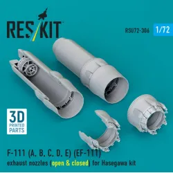 Reskit Rsu72-0306 1/72 F-111 A B C D E Ef-111 Exhaust Nozzles Open Closed For Hasegawa Kit 3d Printed