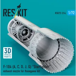 Reskit Rsu72-0314 1/72 F-104 A C D J G Starfighter Exhaust Nozzle For Hasegawa Kit 3d Printed