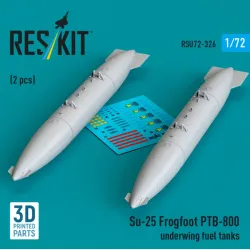 Reskit Rsu72-0326 1/72 Su-25 Frogfoot Ptb-800 Underwing Fuel Tanks 2 Pcs 3d Printed
