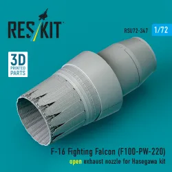 Reskit Rsu72-0347 1/72 F-16 Fighting Falcon F100-pw-220 Open Exhaust Nozzle For Hasegawa