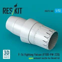 Reskit Rsu72-0348 1/72 F-16 Fighting Falcon F100-pw-220 Open Exhaust Nozzle For Revell