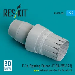 Reskit Rsu72-0351 1/72 F-16 Fighting Falcon F100-pw-229 Open Exhaust Nozzle For Revell
