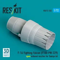 Reskit Rsu72-0352 1/72 F-16 Fighting Falcon F100-pw-229 Open Exhaust Nozzle For Tamiya