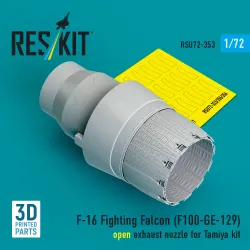 Reskit Rsu72-0353 1/72 F-16 Fighting Falcon F110-ge-129 Open Exhaust Nozzle For Tamiya