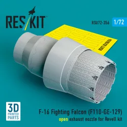 Reskit Rsu72-0356 1/72 F-16 Fighting Falcon F110-ge-129 Open Exhaust Nozzle For Revell