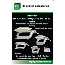 Sbs-3d045 1/35 Sd Kfz 250 Alte / Sd Kfz 251 C Series Visors 3d Printed Resin