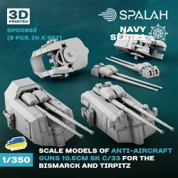 Spalah 00953 1/350 Anti-aircraft Guns 10.5cm Sk C/33 For The Bismarck And Tirpitz 8 Pcs