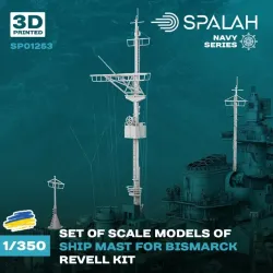 Spalah 00953 1/350 Anti-aircraft Guns 10.5cm Sk C/33 For The Bismarck And Tirpitz 8 Pcs