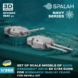 Spalah Sp01853 1/350 Main Armament 38 Cm Sk C/34 For Bismarck For Revell Kit