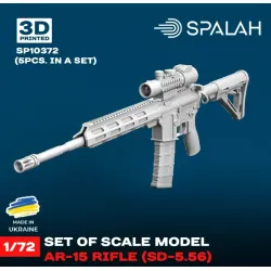 Spalah 10372 1/72 Set Of Scale Models Ar-15 Rifle Sd-5/56 5 Pcs Resin Model