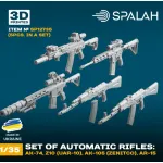 Spalah 12735 1/35 Automatic Rifles Ak-74 Ak-74 Without Magazine Z10 Uar-10 Ak-105 Zenitco Ar-15 5pcs Set Of Scale Models