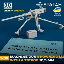 Spalah 12835 1/35 Machine Gun Caliber 12/7mm Browning M2 With A Tripod Scale Model