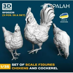 Spalah 20235 1/35 Set Of Figures Chikens And Cockerel