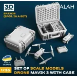 Spalah 23135 1/35 Set Of Scale Models Drone Mavik 3 With Case 2 Pcs