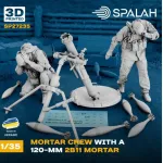 Spalah 27235 1/35 Set Of Model And Figures Mortar Crew With A 120-mm 2b11 Mortar