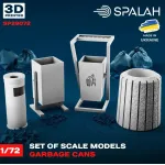 Spalah 29072 1/72 Set Of Scale Models Garbage Cans 4 Pcs Resin Model