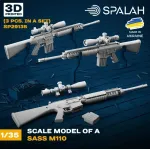 Spalah 29135 1/35 Set Of Scale Models Sass M110 Rifle 3 Pcs Resin Model