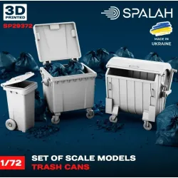 Spalah 29372 1/72 Set Of Scale Models Trash Cans 3 Pcs Resin Model