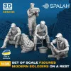 Spalah 30735 1/35 Set Of Figures Modern Soldiers On A Rest 3d Printed Resin Kit