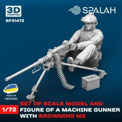 Spalah 30572 1/72 Machine Gunner With Dshkm Machine Gun 3d Printed Resin Kit