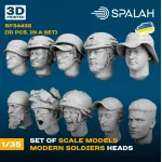 Spalah Sp34435 1/35 Set Of Scale Models Modern Soldiers Heads 10 Pcs