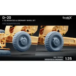 Scalex Wm-35060c 1/35 D-20 Set Of Regular And Deformed Wheels I-78 For Trumpeter