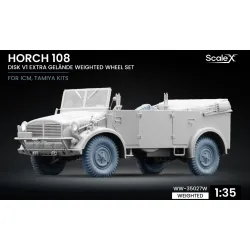 Scalex Ww-35027w 1/35 Horch 108 Extra Gelande Wheel Set With Deformation On The Rim V1 Icm Tamiya