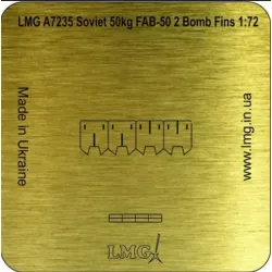 Lmg Ba-72031 1/72 Soviet 50kg Fab-50 2 Bomb Fins Thickness 0-1mm