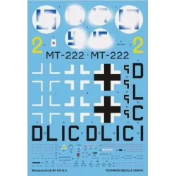 Techmod 24007 1/24 Messerschmitt Bf 109g-2 With Masks Fighter Wet Decal