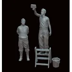 White Stork Miniatures F48012 1/48 German Luftwaffe Ground Personnel Resin Unpainted Kit