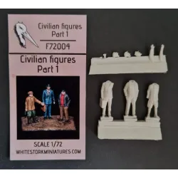 White Stork Miniatures F72004 1/72 Civilian Figures Part 1 Resin, Unpainted, Unassembled Kit