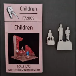 White Stork Miniatures F72009 1/72 Figures Children Resin, Unpainted, Unassembled