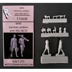 White Stork Miniatures F72039 1/72 Wwi German Soldiers With Mg 08/15 Resin Unassembled Unpainted