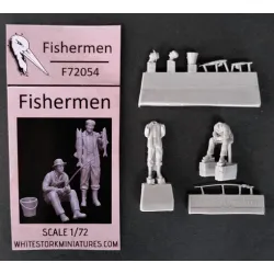 White Stork Miniatures F72054 1/72 Fishermen Resin Unassembled Unpainted Kit