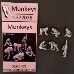 White Stork Miniatures F72076 1/72 Monkeys Resin Unassembled Unpainted Kit