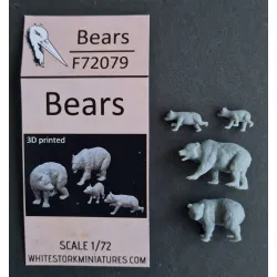 White Stork Miniatures F72079 1/72 Bears Resin Unassembled Unpainted Kit