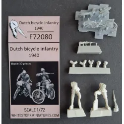 White Stork Miniatures F72080 1/72 Dutch Bicycle Infantry 1940 Resin Unassembled Unpainted Kit