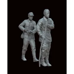 White Stork Miniatures F72111 1/72 Karelia 1941 Finnish Soldier And Russian Prisoner Resin Unassembled Unpainted
