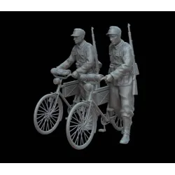 White Stork Miniatures F72154 1/72 German Soldiers With Bicycles 1939-1941 Resin Unassembled Unpainted