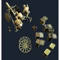 White Stork Miniatures M72001 1/72 Japanese Type 92 Light Howitzer With Crew Resin Unassembled Upainted Kit