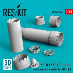 Reskit Rsu48-0194 1/48 F14 B D Tomcat Open Exhaust Nozzles For Gwh Kit 3d Printed